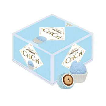 Confetti Maxtris alla nocciola CriCri Celeste con pirottini - Vassoio 500g - CRICRIC500