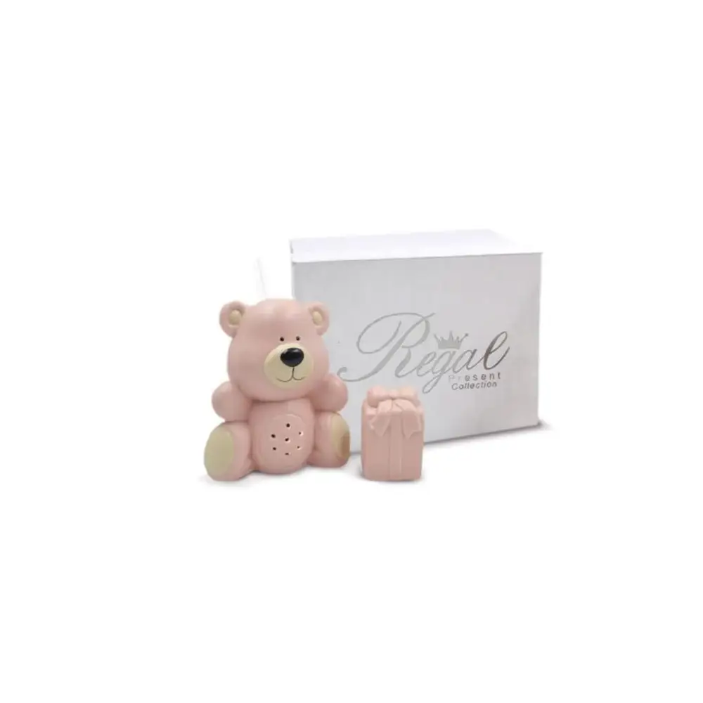 Diffusore  Orsetto in Ceramica Rosa Con led 12x14x12 cm - C1846P