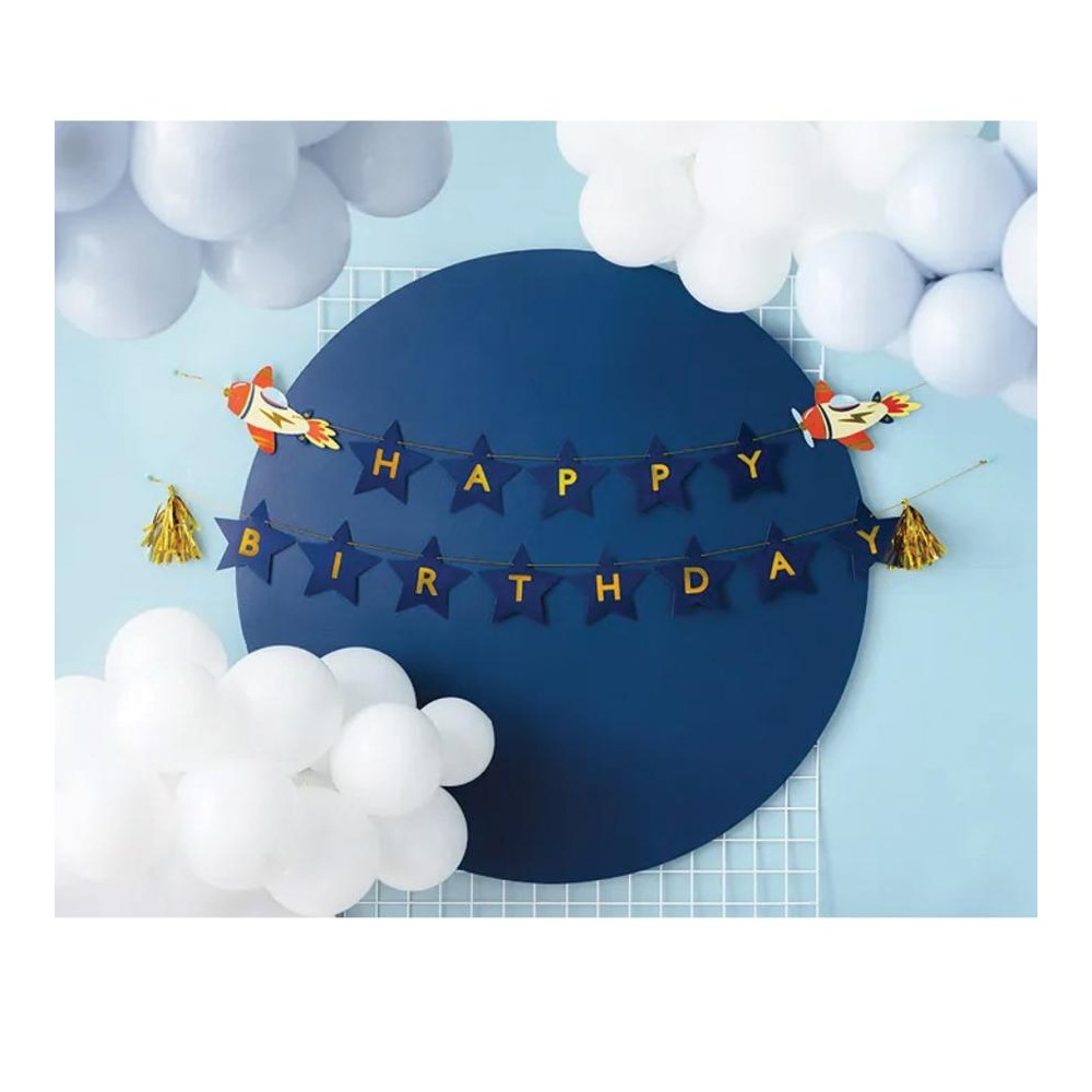 Ghirlanda Aeroplano happy Birthday  2.5 m - GRL108
