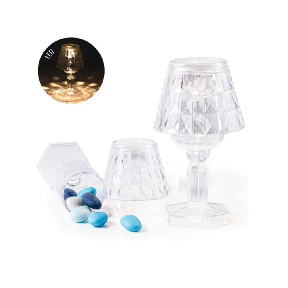 Lumetto  Plexiglass Portaconfetti con led 6,5x6,5xh11,5 cm - 872X033