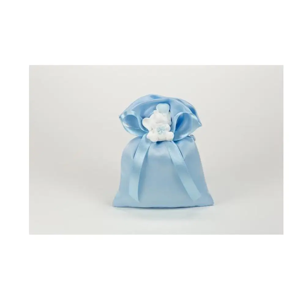Sacchetti di Raso Piatto 50 Celeste 10pz  cm10x12h -  A2966 04 ( decorazioni e nastrino non inclusi)