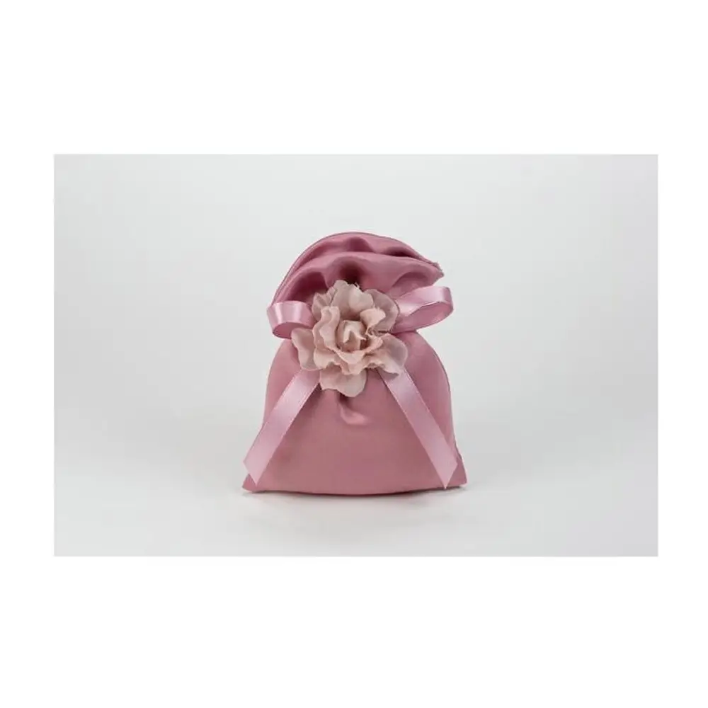 Sacchetti di Raso Piatto 50 Rosa Cipria 10pz  cm10x12h -  A2966 05  ( decorazioni e nastrino non inclusi)