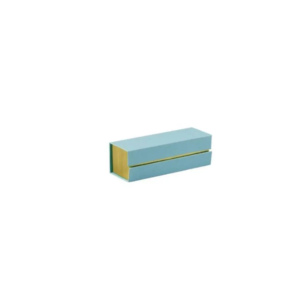 Scatolina degustazione celeste con bordo oro e divisori rettangolare 16.5x6x5.5 cm - SJ11/C