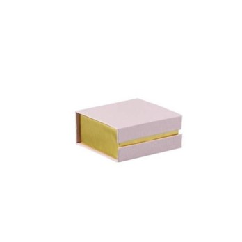 Scatolina degustazione rosa con bordo oro e divisori 9x9x4cm - SJ9/P