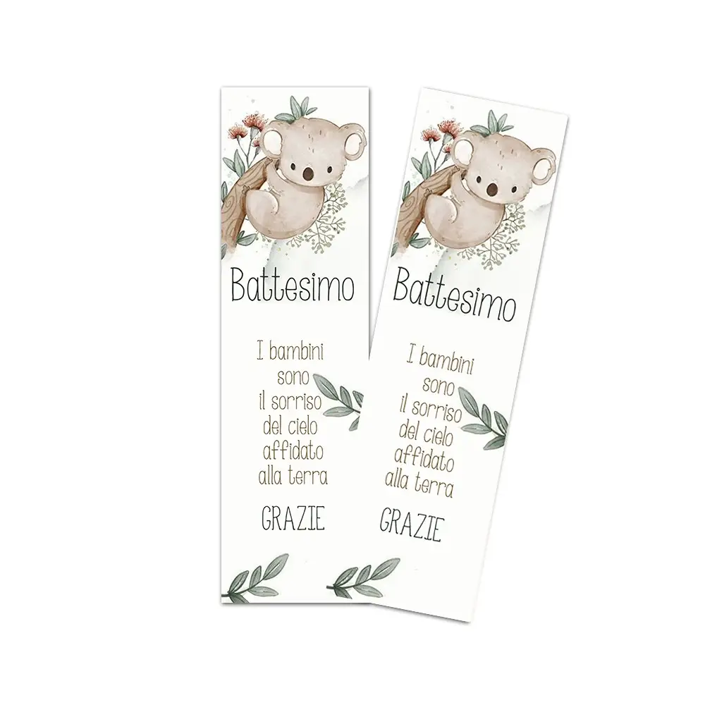 Segnaposto Rettangolare Battesimo Koala New - 1pz