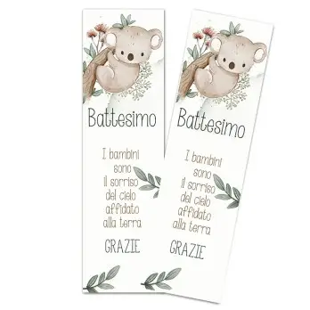 Segnaposto Rettangolare Battesimo Koala New - 1pz