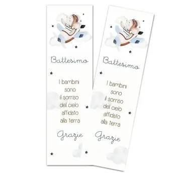 Segnaposto Rettangolare Battesimo Aviatore  - 1pz