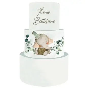 Torta Scenografica per Battesimo Elefantino Green