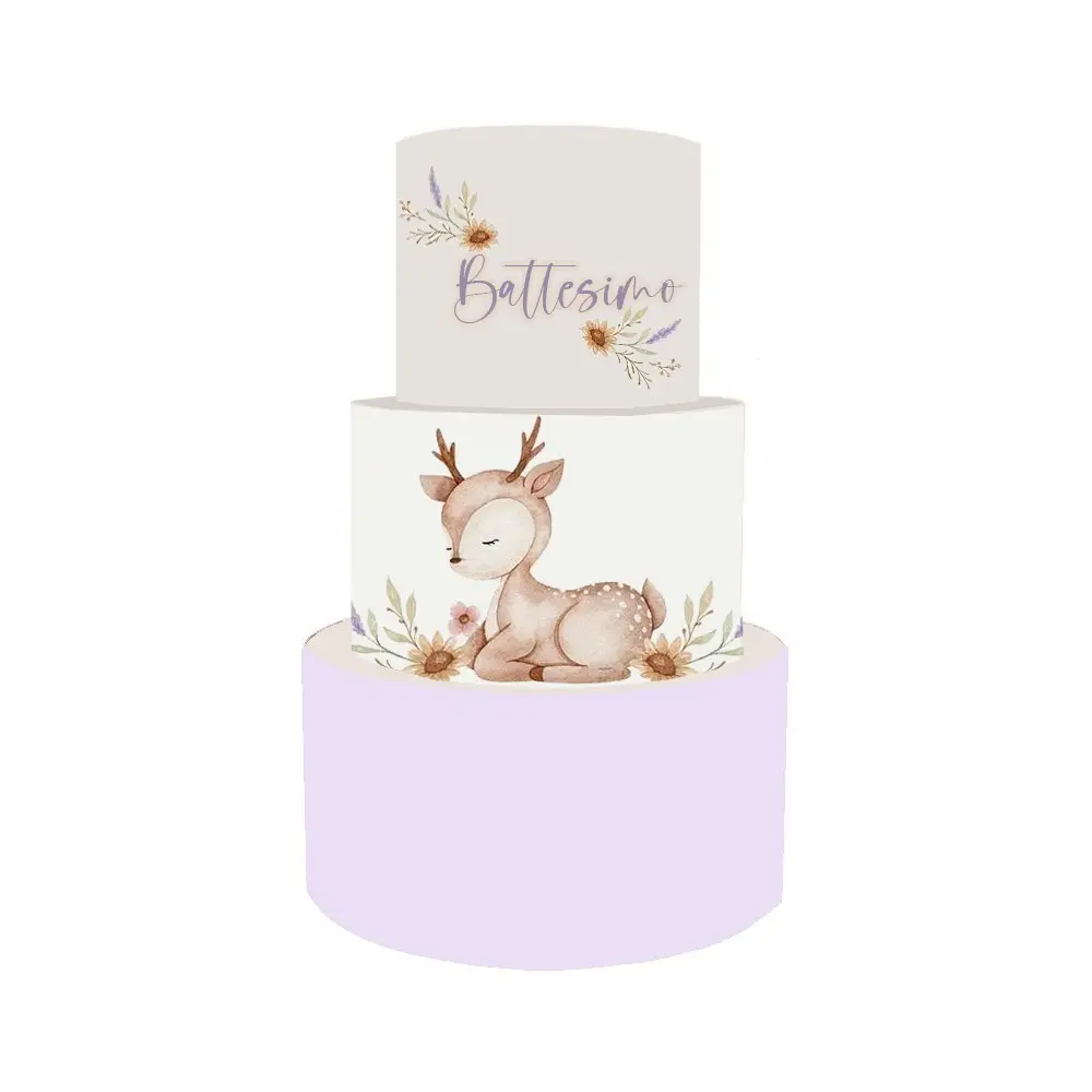 Torta Scenografica per Battesimo Cerbiatto