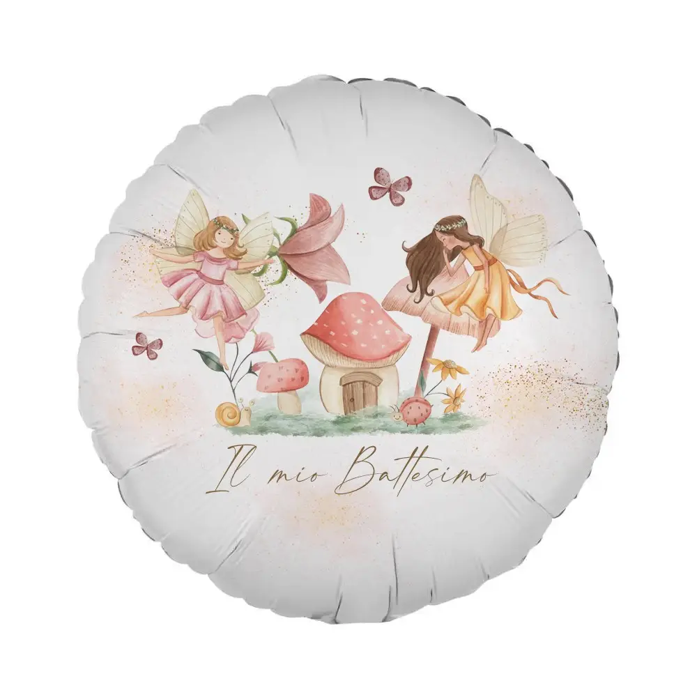 Palloncino foil stampa per battesimo Giardino delle Fate