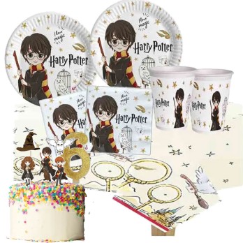 Kit n. 82 Harry Potter Compostabile con picks e candelina per torta