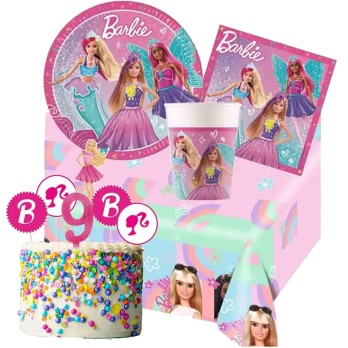 Kit n. 82 Barbie con picks e candelina per torta