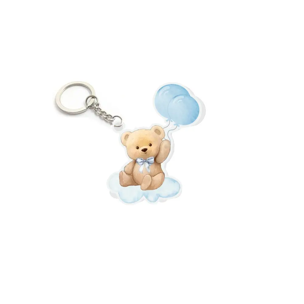 Portachiavi in plexiglass Orsetto Teddy Celeste -10pz