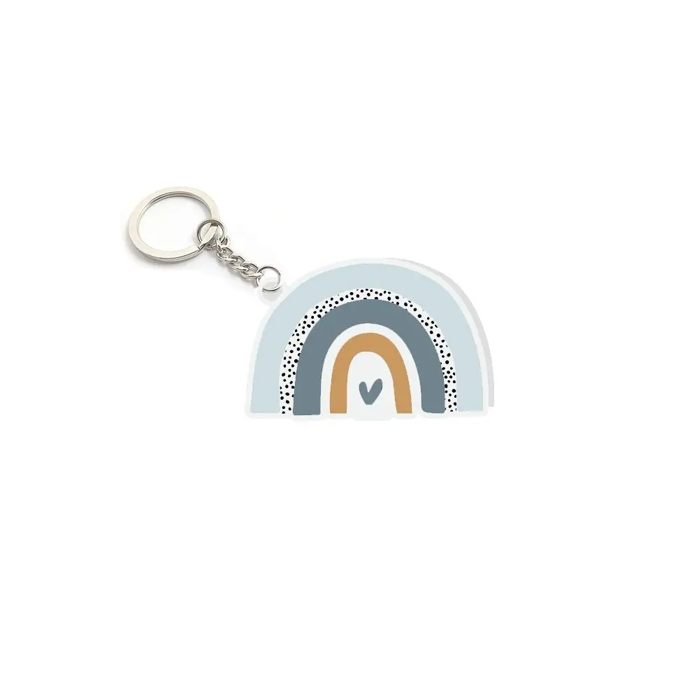 Portachiavi in plexiglass Arcobaleno Celeste Boho -10pz