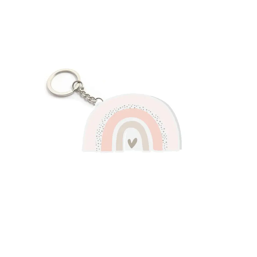 Portachiavi in plexiglass Arcobaleno boho rosa - 1 pz