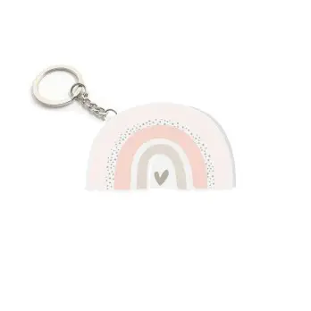 Portachiavi in plexiglass Arcobaleno boho rosa - 1 pz