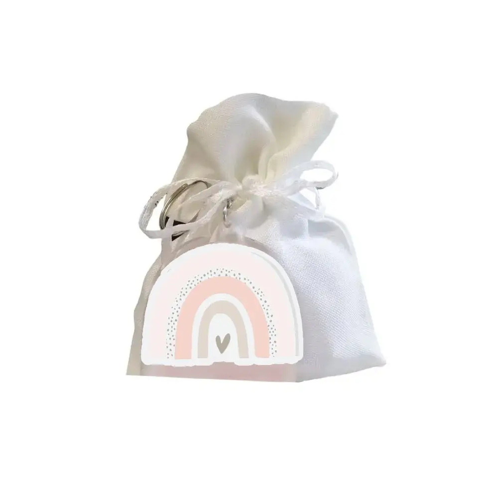 Sacchetti portaconfetti + 10 portachiavi Arcobaleno