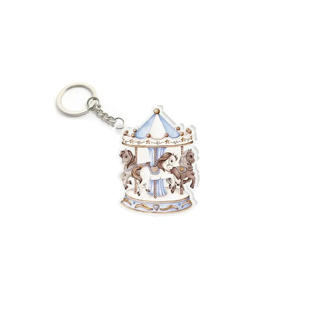 Portachiavi in plexiglass Giostrina Carousel Celeste - 1 pz.