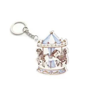Portachiavi in plexiglass Giostrina Carousel Celeste - 1 pz.