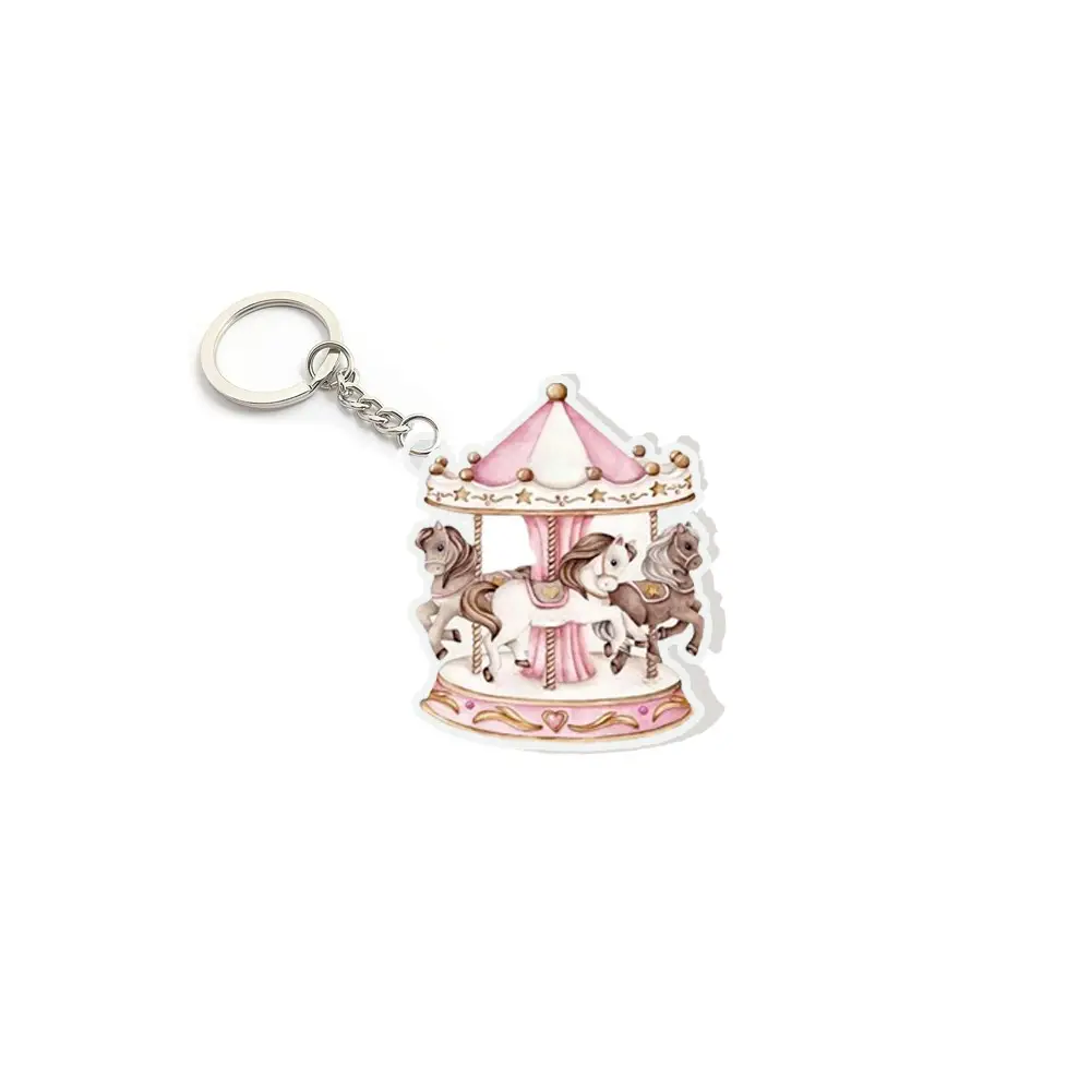 Portachiavi in plexiglass Giostrina Carousel Rosa - 1 pz.
