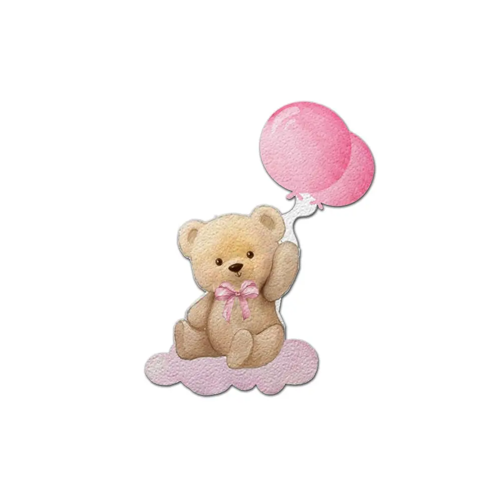 Sagoma in polistirolo Orsetto Teddy Rosa - 30 cm