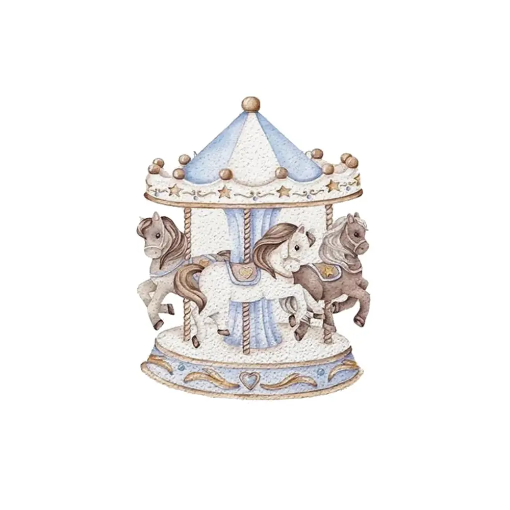 Sagoma in polistirolo Giostrina Carousel Celeste - 30 cm