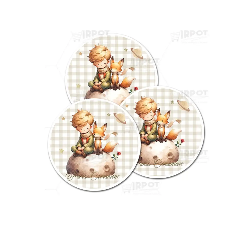 Adesivo tondo comunione Little Prince - 28 PZ