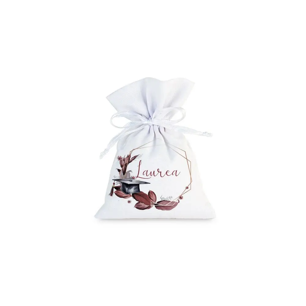 30 Sacchetti Laurea personalizzabili Geometric Rosso