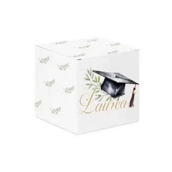 Scatolina cubetto Laurea Green - 1pz