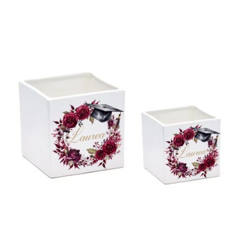 Vaso Laurea Rose Amaranto personalizzabile