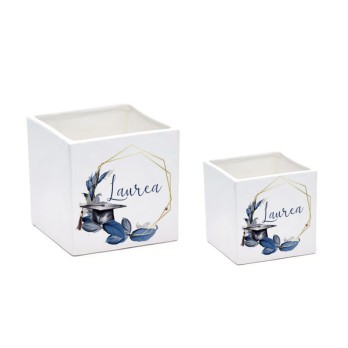 Vaso Laurea Geometric Blu personalizzabile