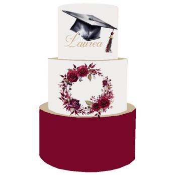 Torta Scenografica per Laurea - Rose Amaranto