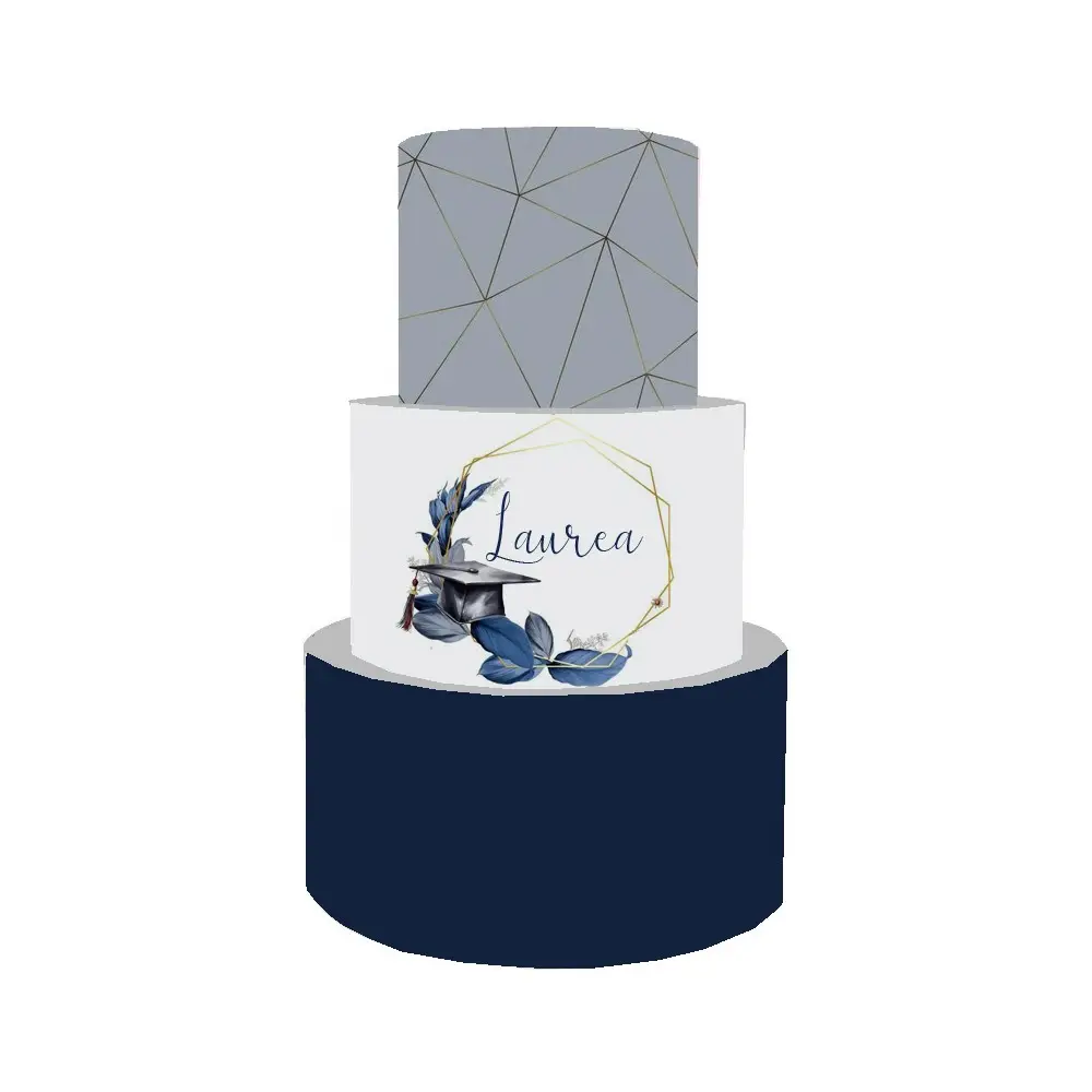 Torta Scenografica per Laurea - Geometric Blu