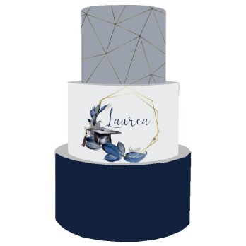 Torta Scenografica per Laurea - Geometric Blu