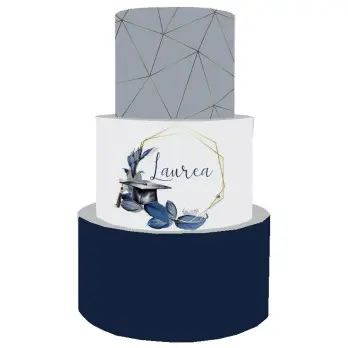 Torta Scenografica per Laurea - Geometric Blu