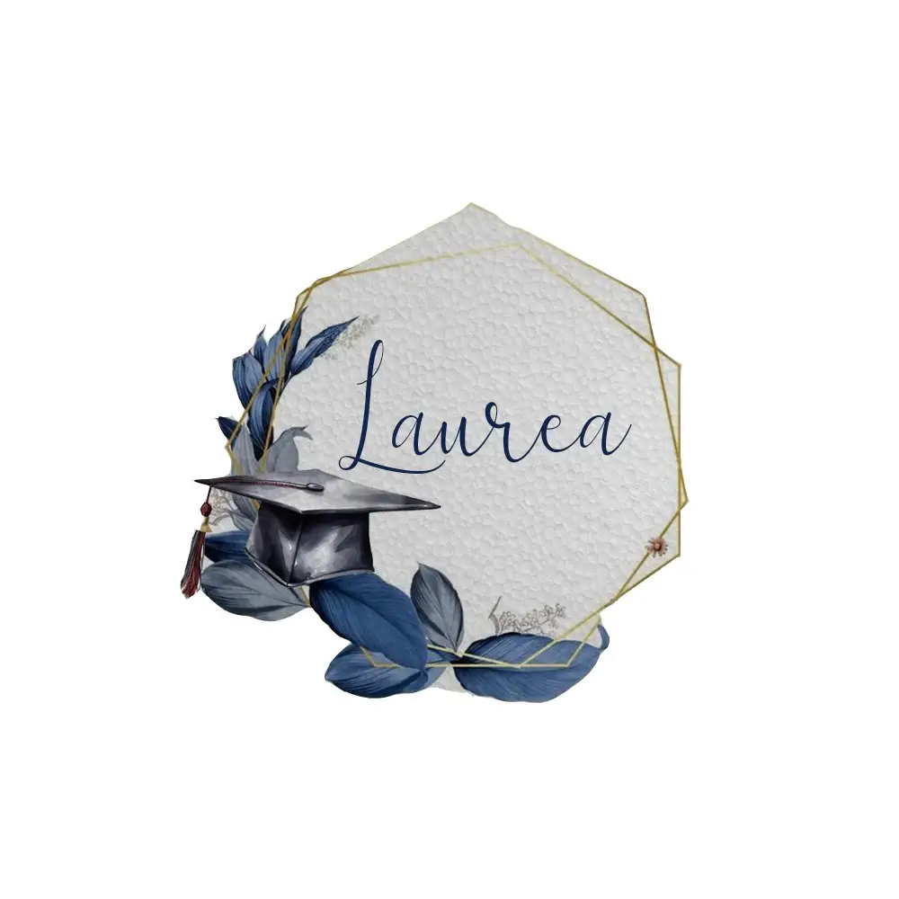 Sagoma in polistirolo Laurea Geometric Blu - 30 cm