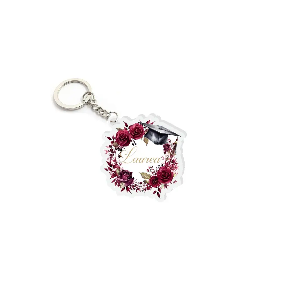 Portachiavi in plexiglass Rose Amaranto - 1 pz.