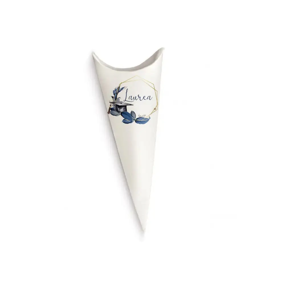 Cono Laurea Geometric Blu - 50pz