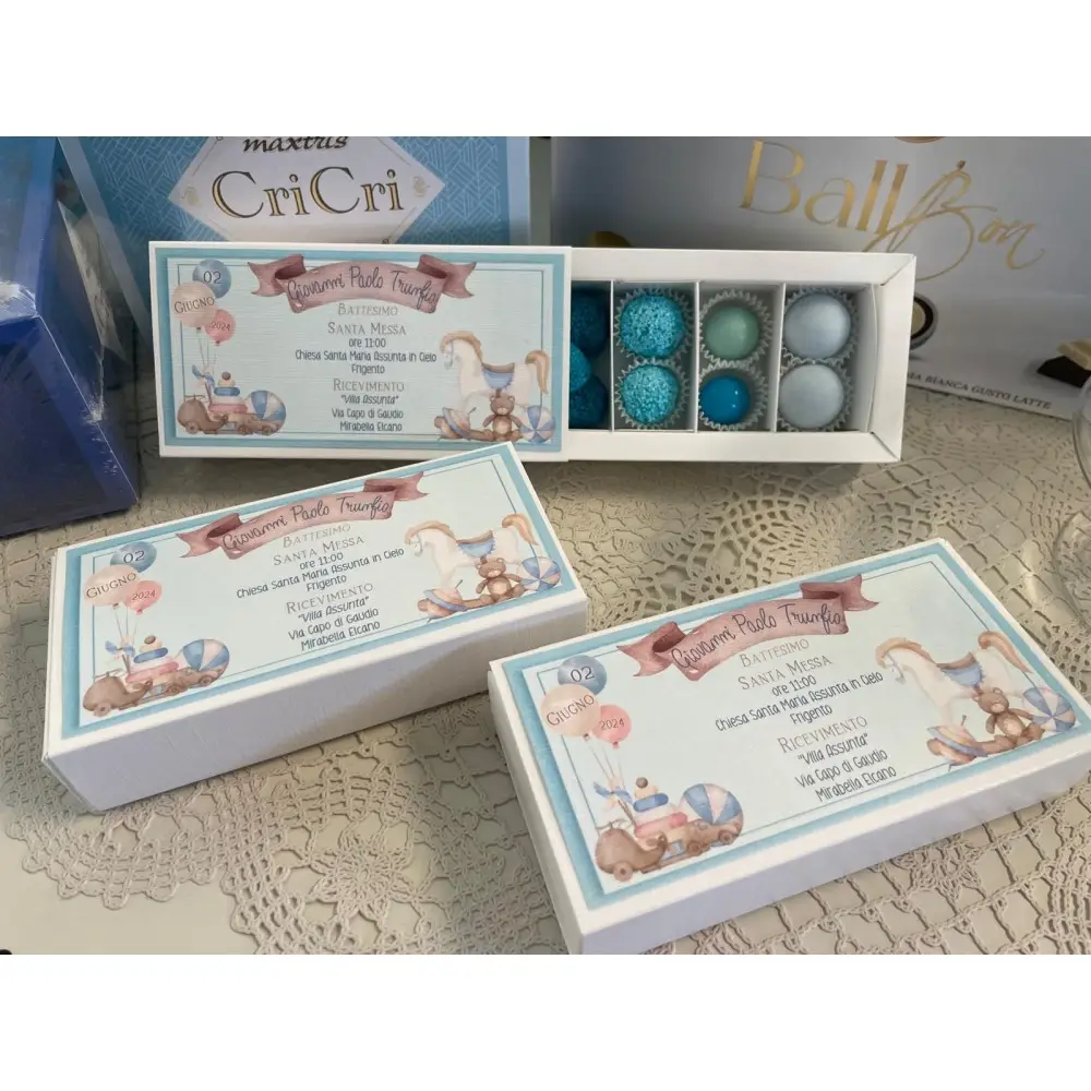 10 Scatoline/ Invito portaconfetti Cassetto rettangolare Personalizzabile