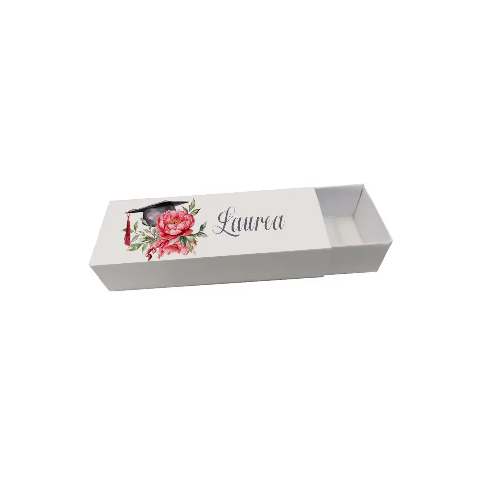 Scatolina portaconfetti Fiammifero Laurea Peonia
