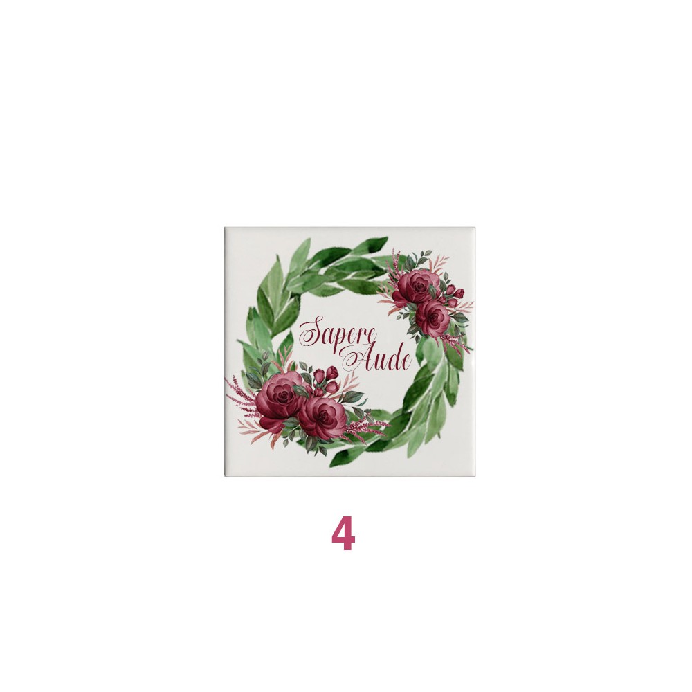 Mattonella magnete in ceramica per Laurea Personalizzabile 5x5cm ( grafica a scelta)