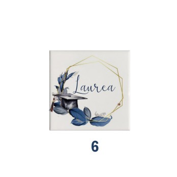 Mattonella magnete in ceramica per Laurea Personalizzabile 5x5cm ( grafica a scelta)