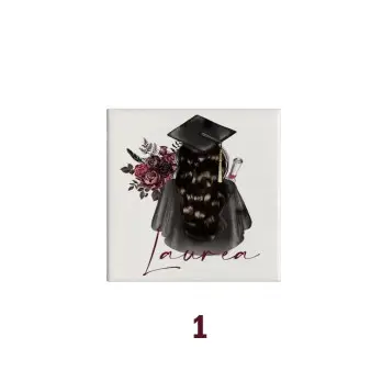 10 Mattonelle magneti in ceramica per Laurea Personalizzabili 5x5cm ( grafica a scelta)