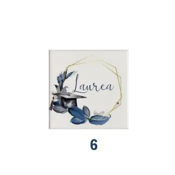 10 Mattonelle magneti in ceramica per Laurea Personalizzabili 5x5cm ( grafica a scelta)