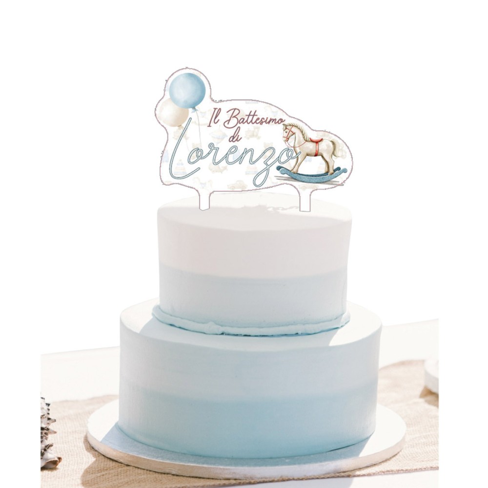 Cake Topper Piccolo Cavalluccio a Dondolo Personalizzabile in Plexiglass