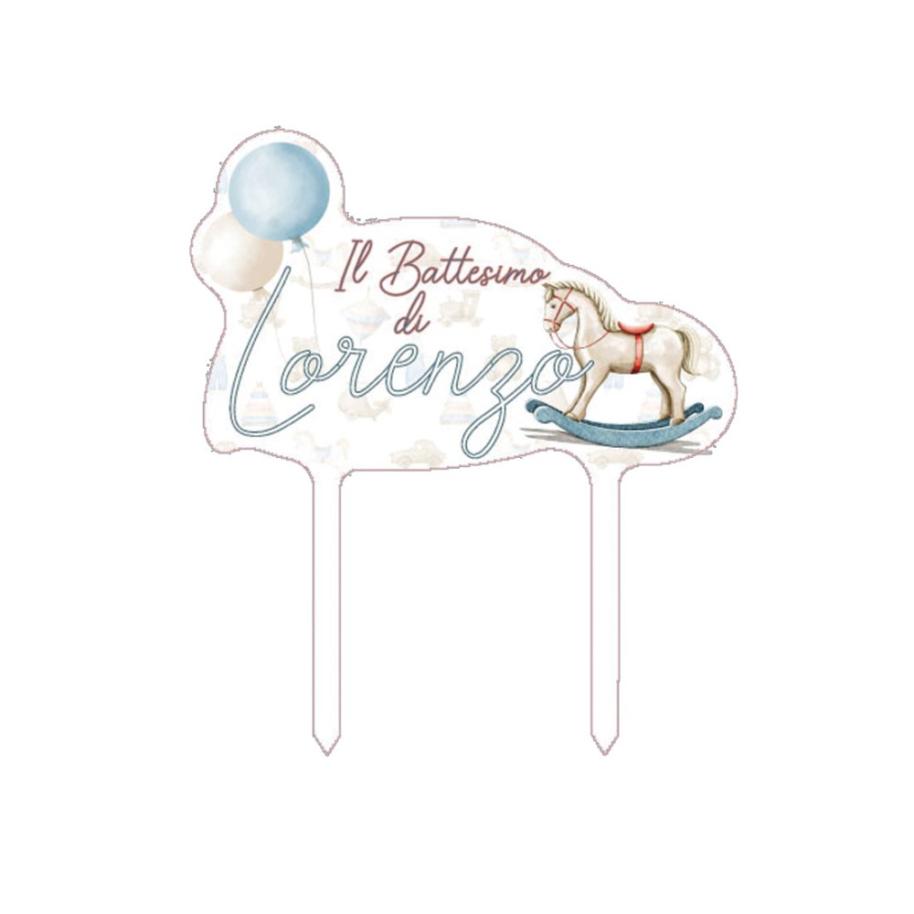 Cake Topper Piccolo Cavalluccio a Dondolo Personalizzabile in Plexiglass