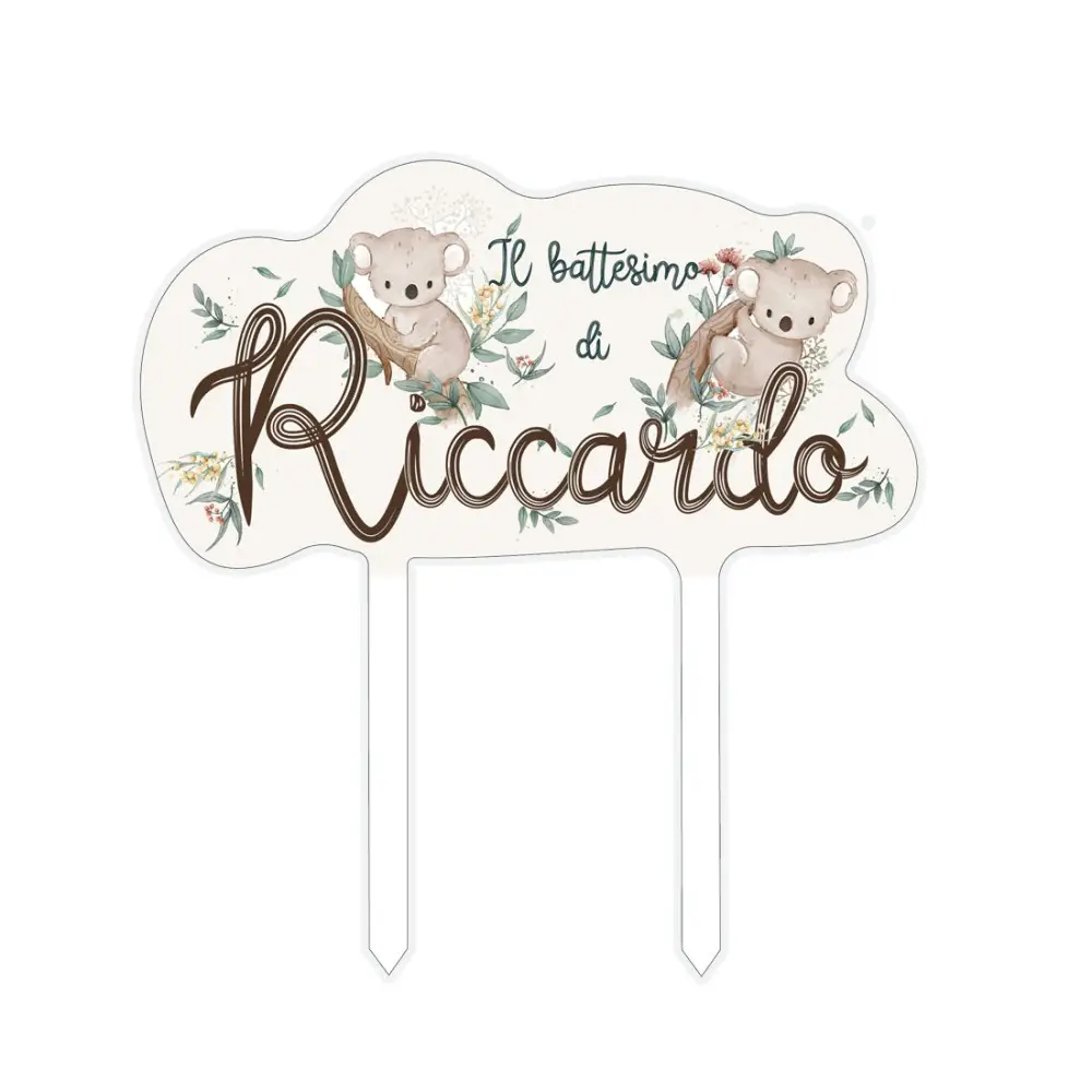 Cake Topper Koala new Personalizzabile in Plexiglass