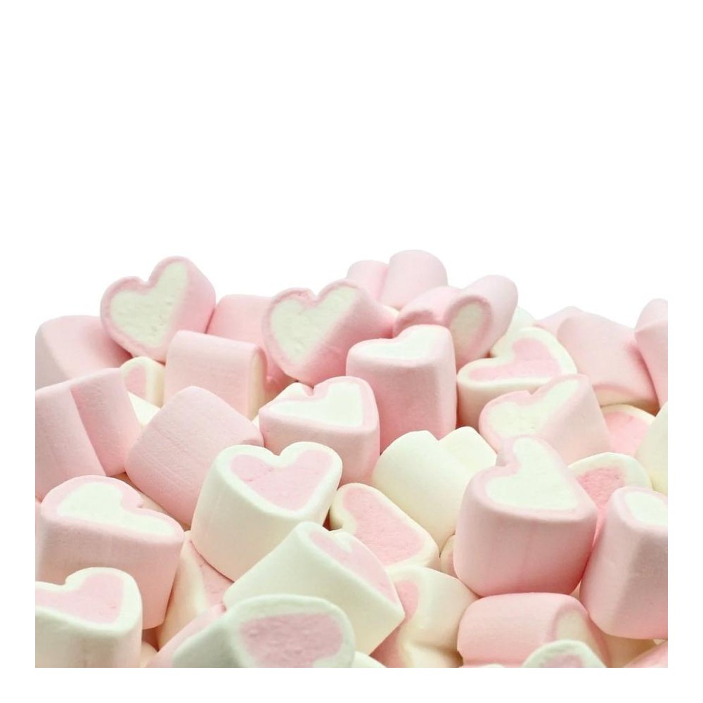 Marshmallow cuori mix bianco rosa 1 kg - 2876