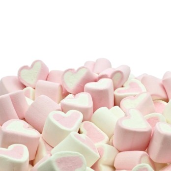 Marshmallow cuori mix bianco rosa 1 kg - 2876