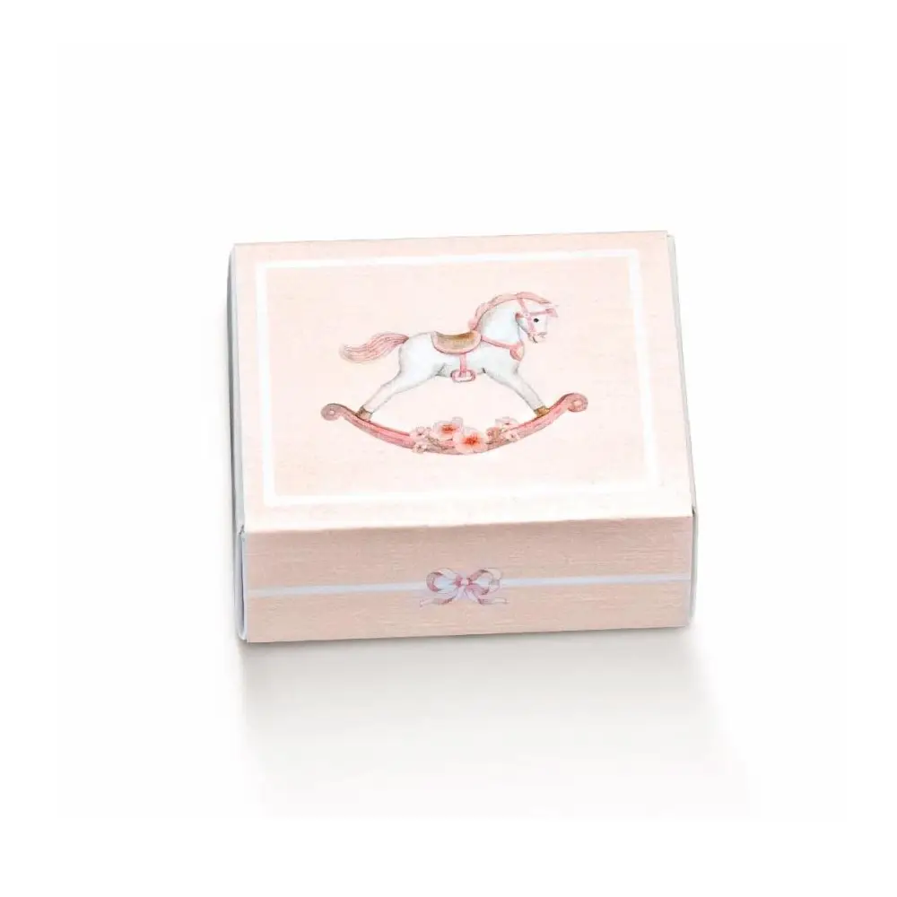 Scatolina Cassetto Quadrato Cavalluccio a Dondolo Rosa  16965 - 6x5x3cm
